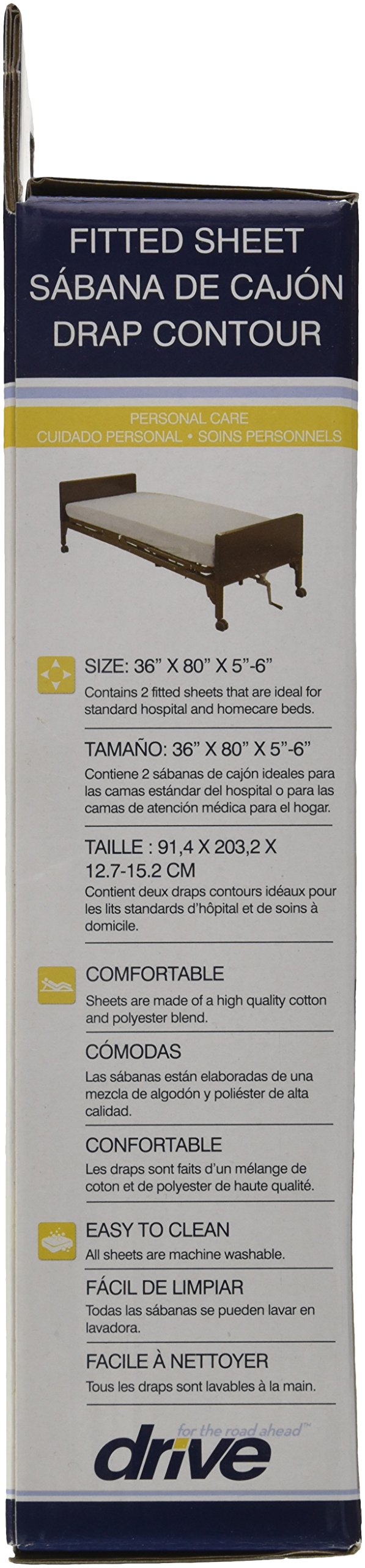 Drive Medical 15030HBL Hospital Bed Sheet Set, White (Pack of 2)