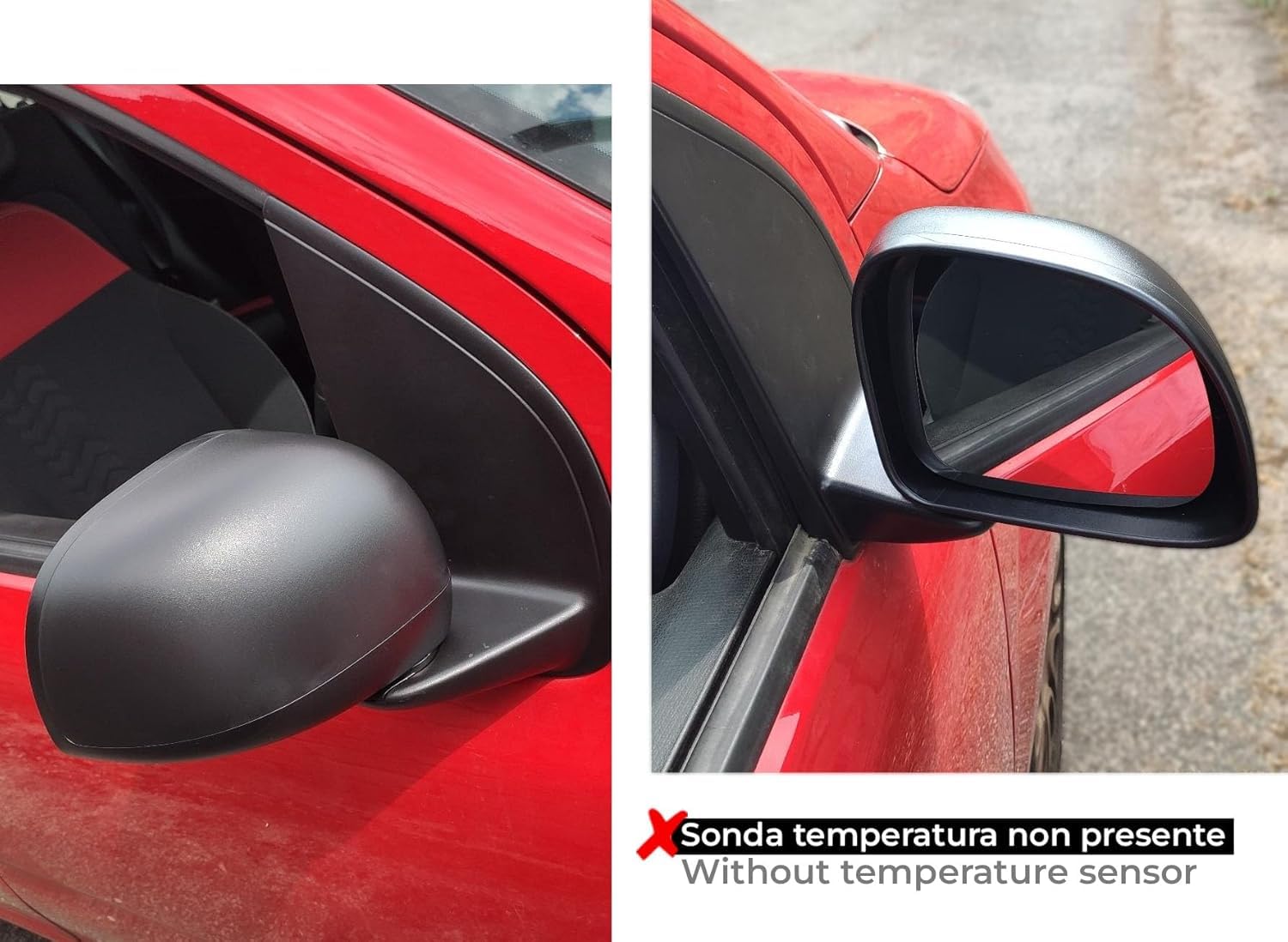 BSSTORE Specchietto Retrovisore Esterno Nero per Panda dal 2012 (312, 319) con Regolazione Manuale e Calotta Da Verniciare (Destra - Lato Passeggero)