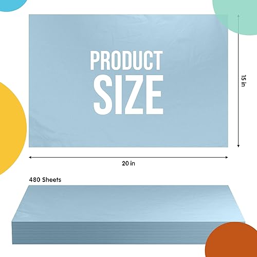 Miniatura 47 de Party Solids Papel de seda blanco para bolsas de regalo, papel de seda a granel de 15 x 20 pulgadas, 480 hojas, papel de periódico de 10 libras