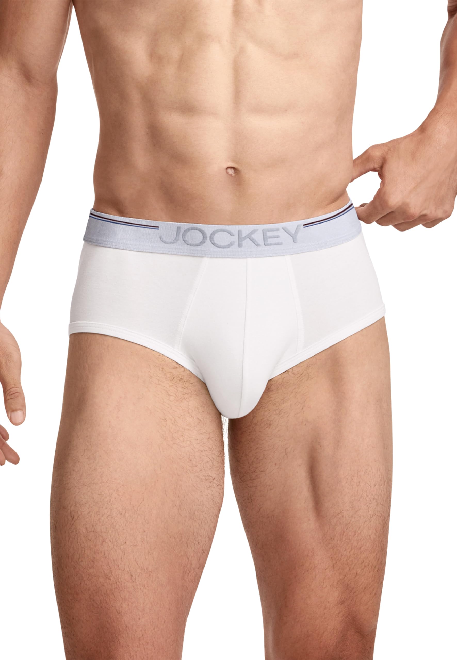 Jockey Men's Cotton Stretch Comfort Brief - 3 Pack, White, XL