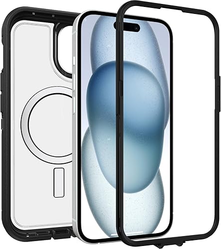 Miniatura 9 de OtterBox Funda transparente para iPhone 15, iPhone 14 y iPhone 13 Defender Series XT, terciopelo Evergreen (transparente), sin pantalla, resistente,