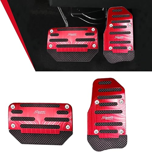 QODOLSI Juego de 2 piezas de repuesto de pedal de automóvil de transmisión automática, cubierta protectora antideslizante de seguridad para pedal de