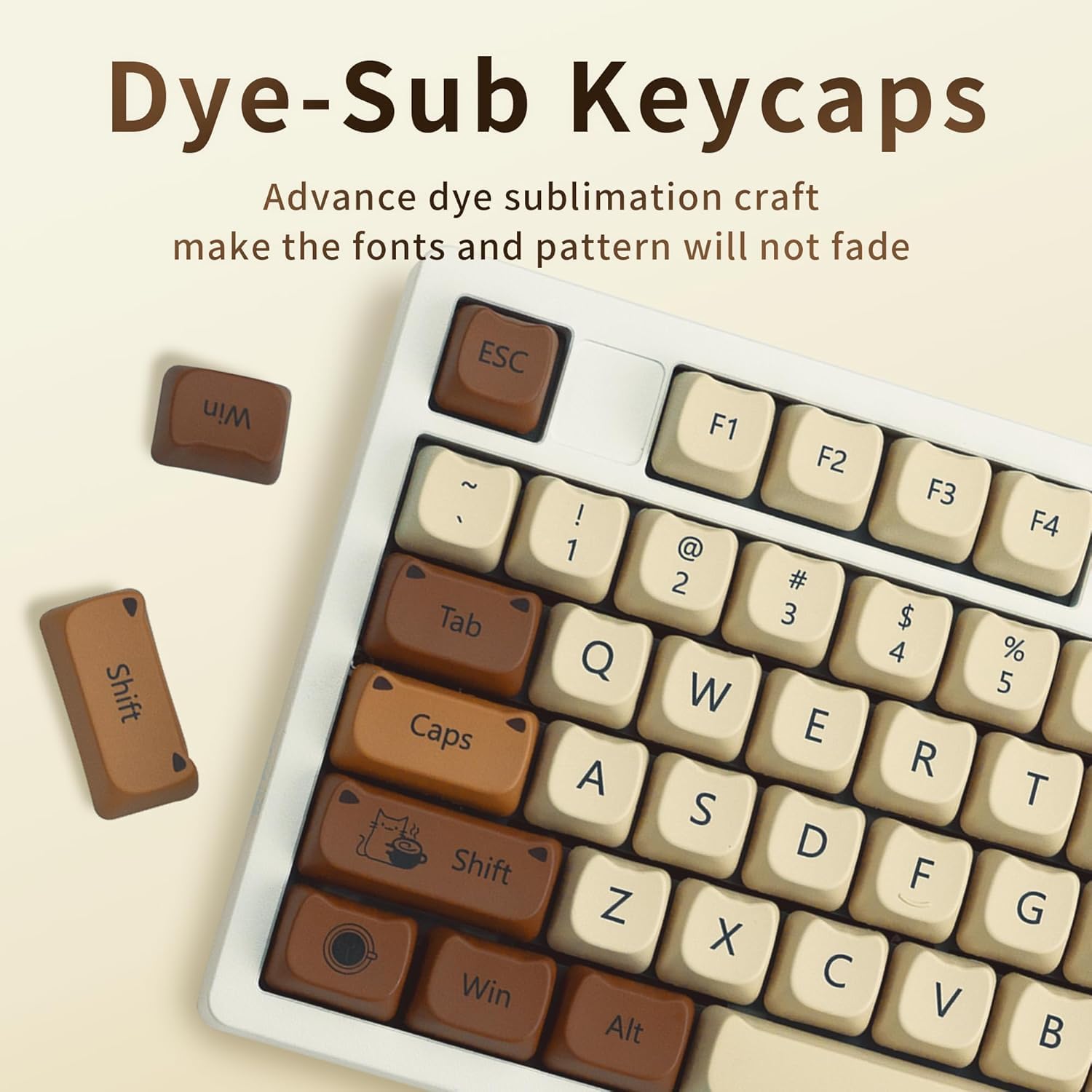 Amazon.co.jp: XVX 猫柄キーキャップセット,PBT厚型マオプロファイル