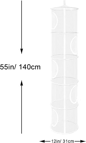 Miniatura 3 de coastal rose Organizador de bolsas de malla colgante para ahorrar espacio, organizador plegable de almacenamiento de animales de peluche, 5