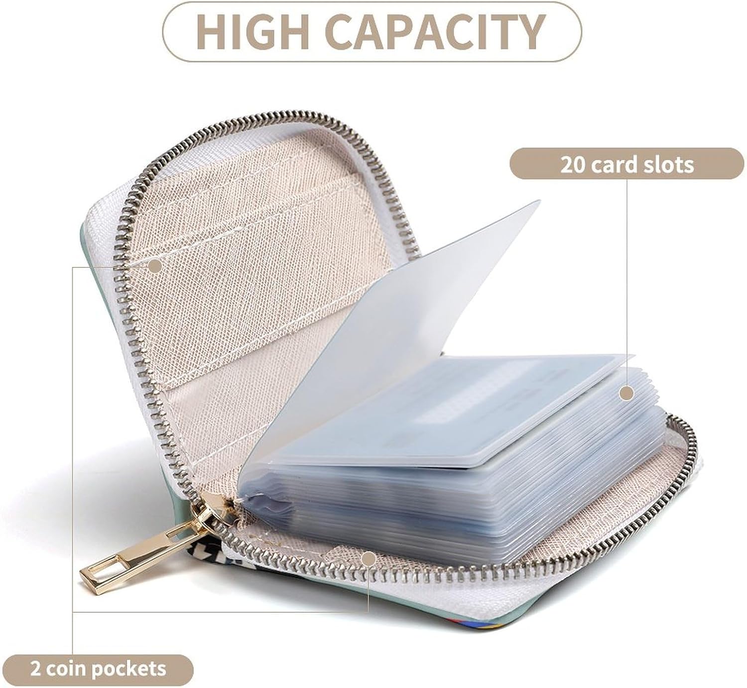 Leather Card Organizer Case Card Wallet Credit Card Holder Speed Racing Extreme Sports Printed Zipper Card Cases Holder for Women Men