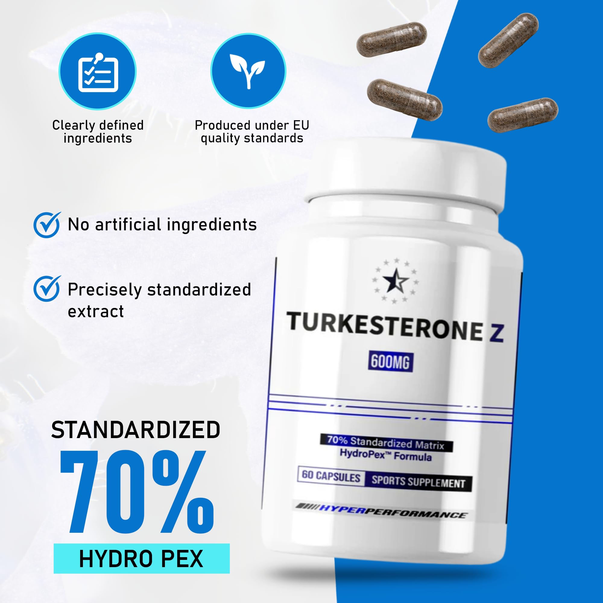 Turkesterone Supreme 70% with HydroPex™ - 60 V-Capsules (600mg) - Apex®