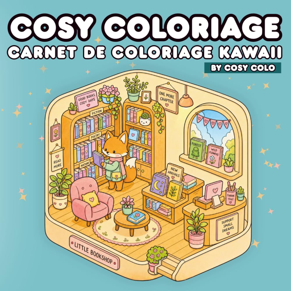Cosy coloriage, carnet de coloriage kawaii: Coloriage mignon et cocooning, coloriage cosy colo, coloriage pour adultes antistress, cahier de coloriage adulte recto