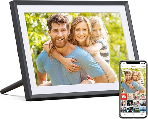 ARZOPA Frameo - Marco de fotos digital inteligente WiFi de 10.1 pulgadas, 32 GB con pantalla táctil IPS de 1280 x 800, rotación automática y