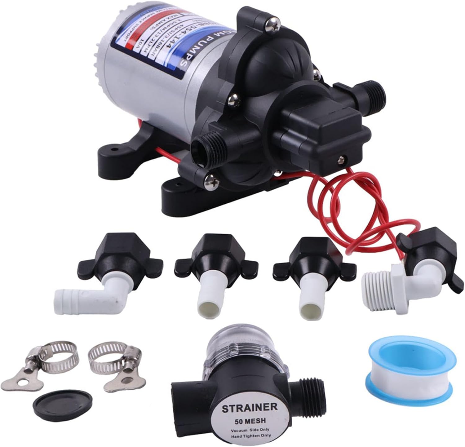JEENDA Industrial Automatic Diaphragm Water Pump 2088-594-144, 115V AC, 45PSI, 4.0 GPM, 240GPH, 15.1LPM RV Fresh Water Pump for RV, Marine,Yacht