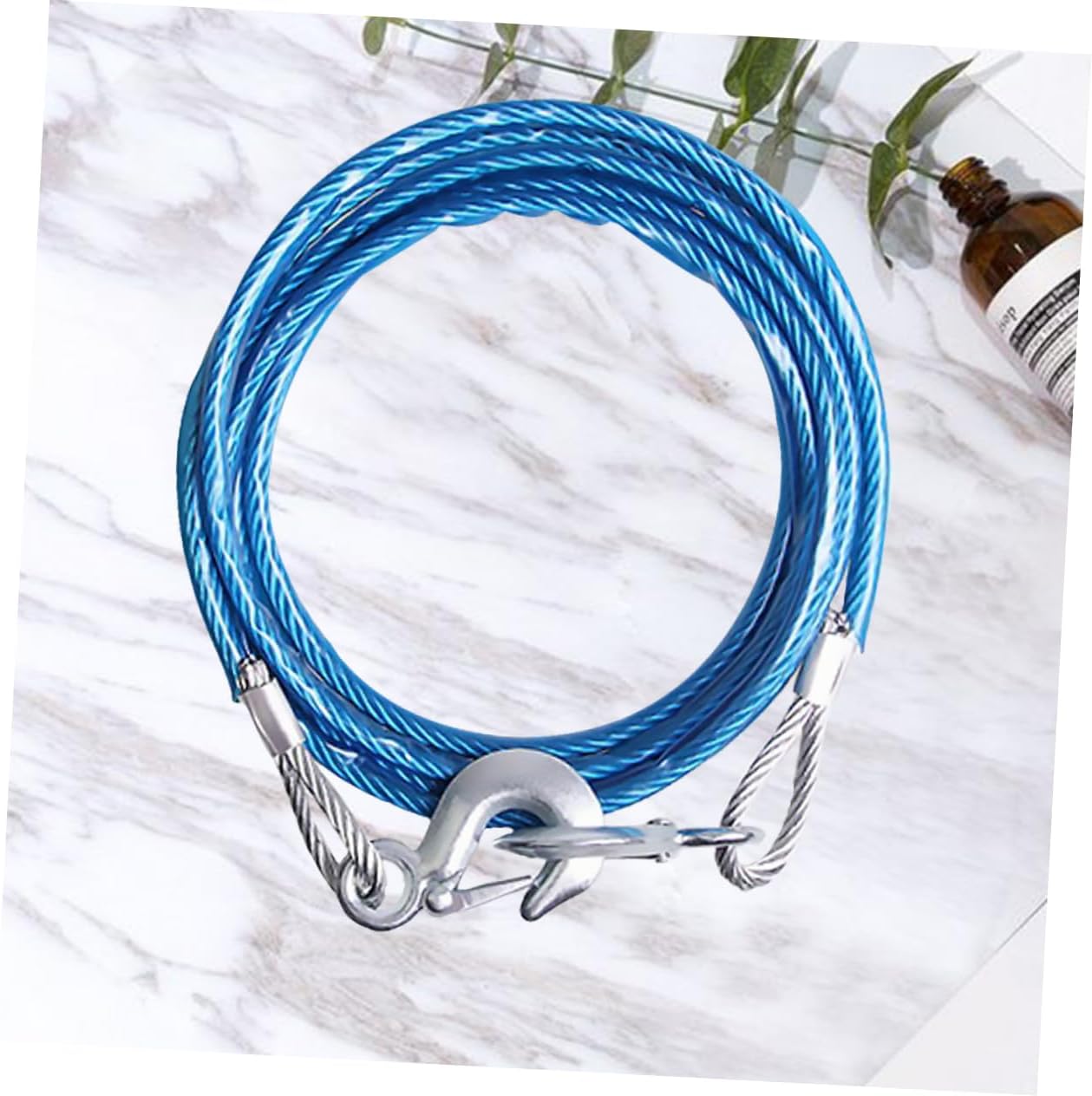 CALLARON Car Hauling Cable with Hooks Sturdy Tons Winch Rope for Towing Fluorescent Trailer Rope for Safe Night Use Heavy-Duty Hook for Secure Pulling