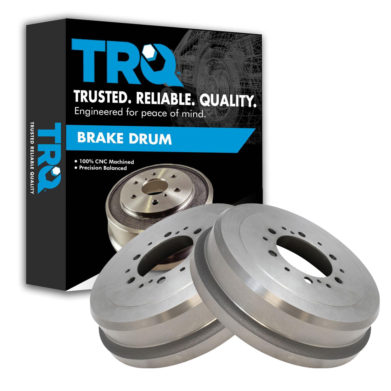 TRQ Rear Brake Drum Pair
