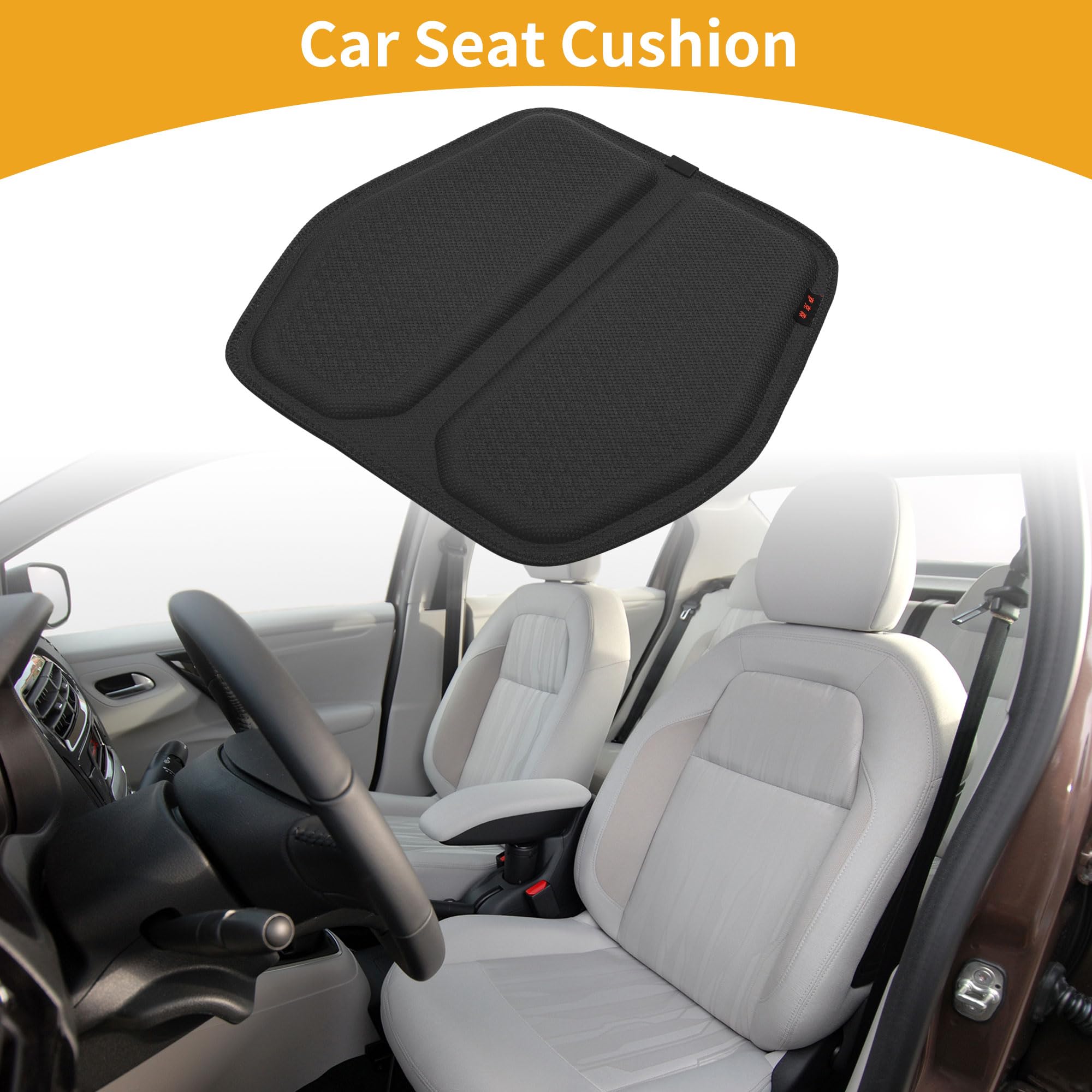 Coussin De Siège Auto Noir 1 Pièce pour Voyage Anti-Dérapante | Taille: 47X46.5Cm, Matériau: Gel, Universel, Housse De Protection, Convient Pour Camion, SUV