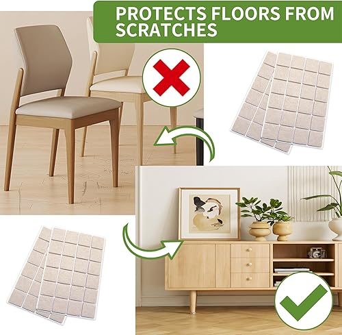 Vista 78 de Almohadillas de fieltro para muebles de madera dura, 68 unidades, almohadillas de muebles, protectores de suelo para pisos de madera dura