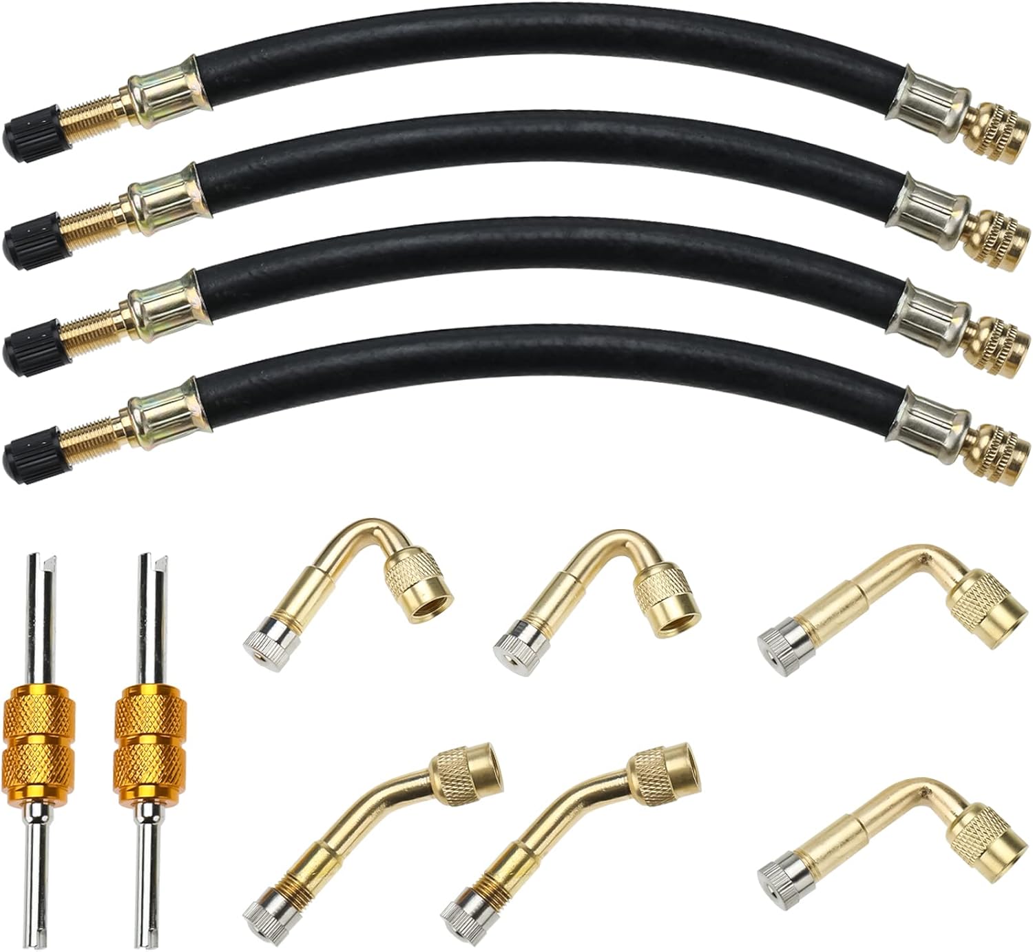 Geeyae 12 Pcs Valve Stem Extension Kit, Include 4 Pcs 8.27