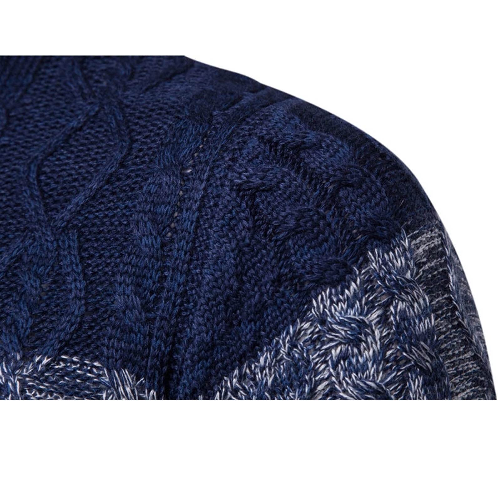 Sweter świąteczny męski sweter bawełniany sweter okrągły dekolt moda gradient kolor zima wąskie swetry męskie dzianina dżentelmen sweter na zewnątrz (kolor: A, rozmiar: 2XL)