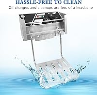 Vista 5 de Freidora comercial de 11.4 cuartos de galón con canasta, freidora eléctrica de gran capacidad, freidora de aceite de encimera de acero inoxidable