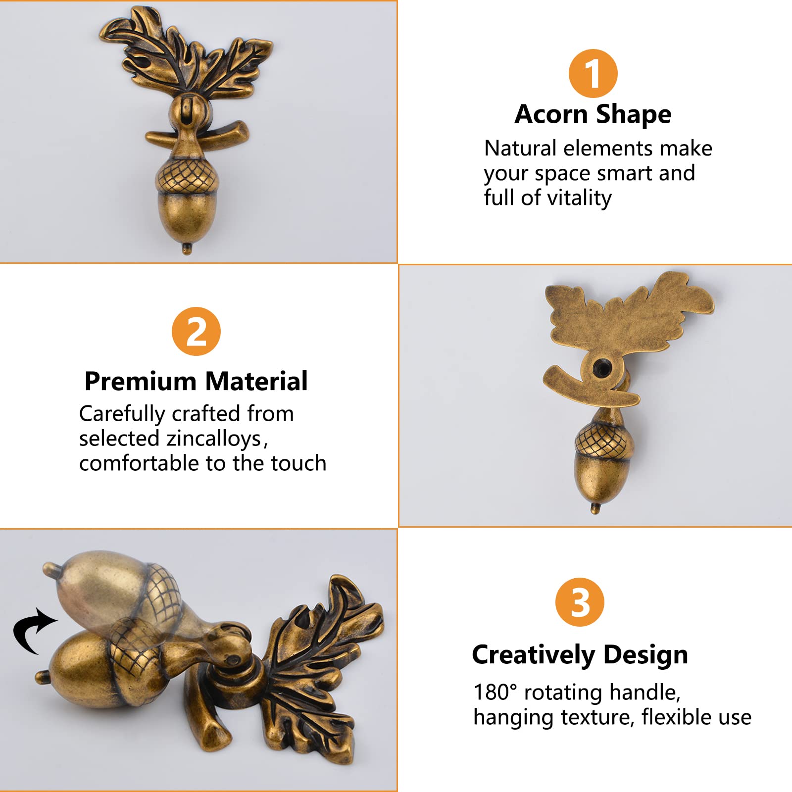 MOROBOR Acorn Drawer Knobs with Leaf Pedestal - Image 4
