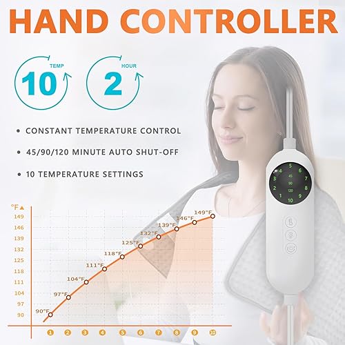 Miniatura 3 de Almohadilla térmica para calambres, almohadillas térmicas XXXL de 20 x 40 pulgadas para aliviar el dolor de espalda, cuello, hombros, abdomen,