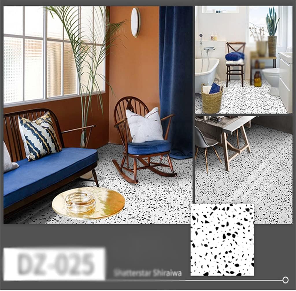 Decorative Wallpaper Tile Stickers Self Adhesive Floor Stickers Living Room Kitchen Bathroom (Argento 30cmx30cmx8Pcs)