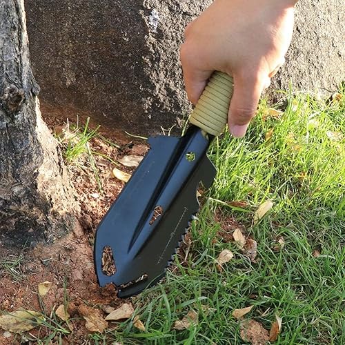 Miniatura 6 de PWPAM Pala de excursión Paleta de senderismo Herramienta de jardinería Multiherramienta 9 en 1 Herramienta multiusos con bolsa de transporte y