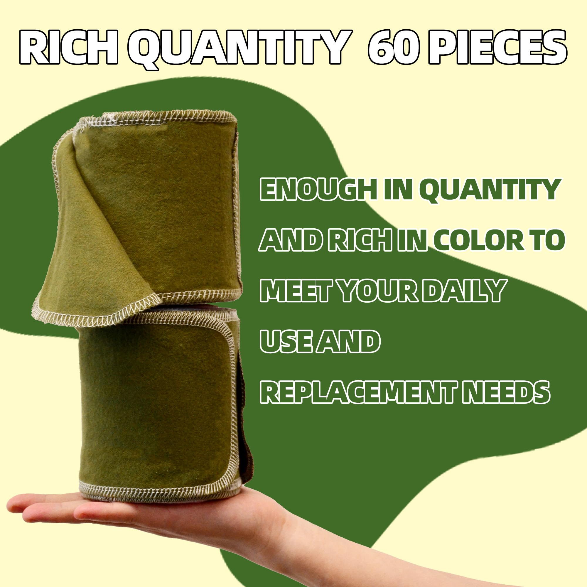 Rollo de papel higiénico reutilizable lavable – 60 paños absorbentes para bidé