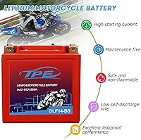 Vista 4 de Lithium Motorcycle Battery YTX14-BS 12V Lithium Powersport Battery with Smart Battery Management System, LiFePO4 Engine Start Battery 9H 600CCA
