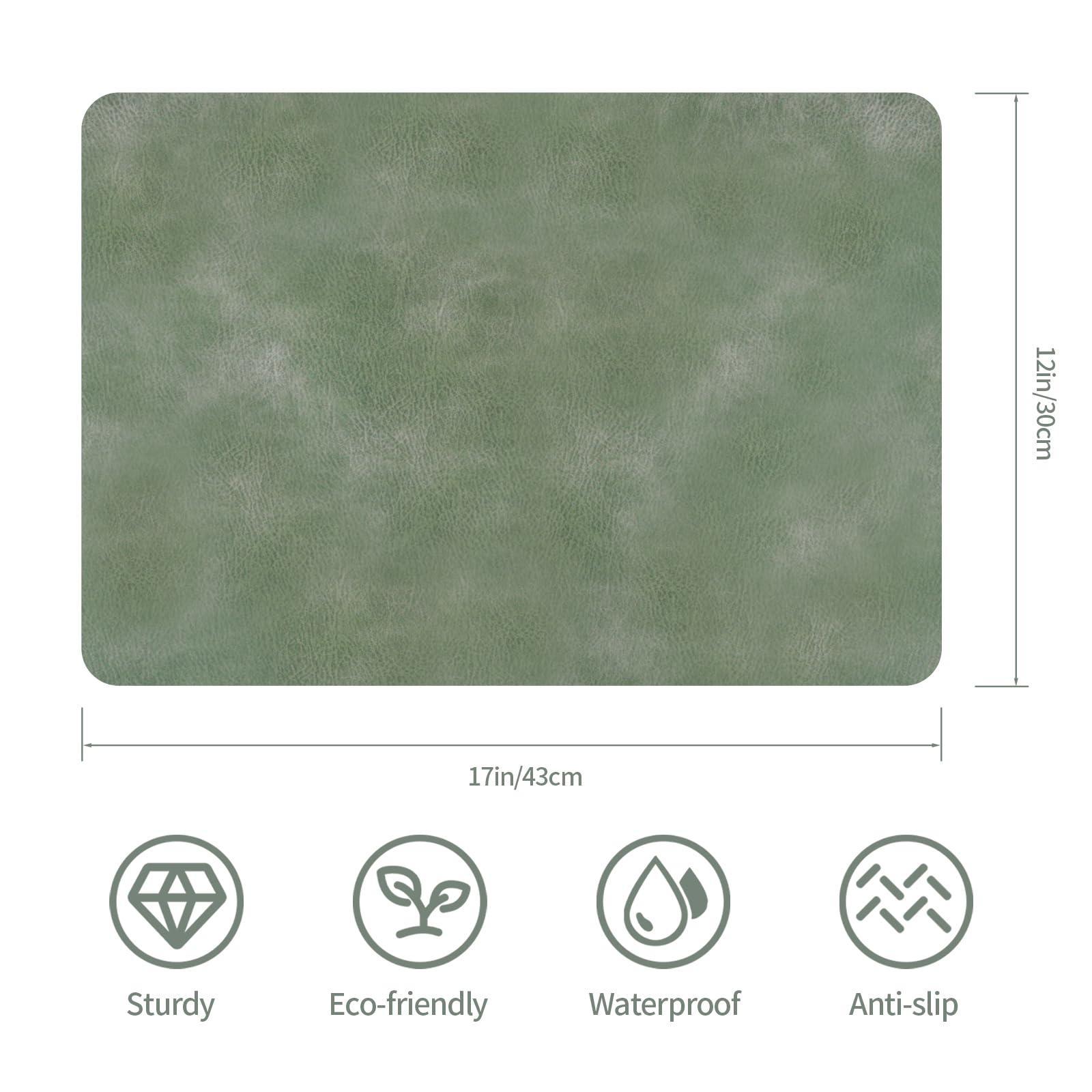 Placemats Set of 6, PU Leather Table Mats Heat Resistant Washable Non-Slip Place Mats - Image 2