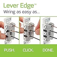Vista 3 de Leviton Lever Edge - Interruptor basculante de un solo polo de 15 amperios, paquete de 10, E5601-MW, color blanco