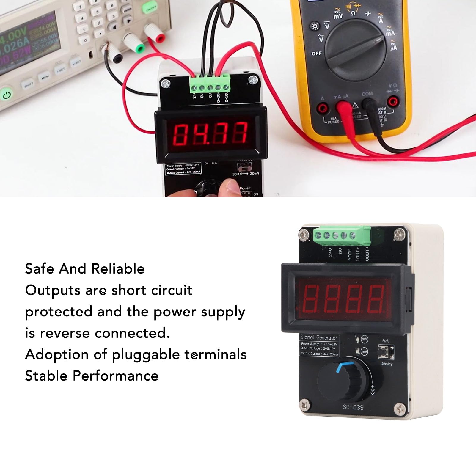 Digitaler Signalgenerator, 0‑10V 0‑20mA Spannungsstromsignalgenerator Stromspannungssimulator, Handheld Einstellbare Stromspannung signal generator Analoger Signalquellenkalibrator für SPS Debugging