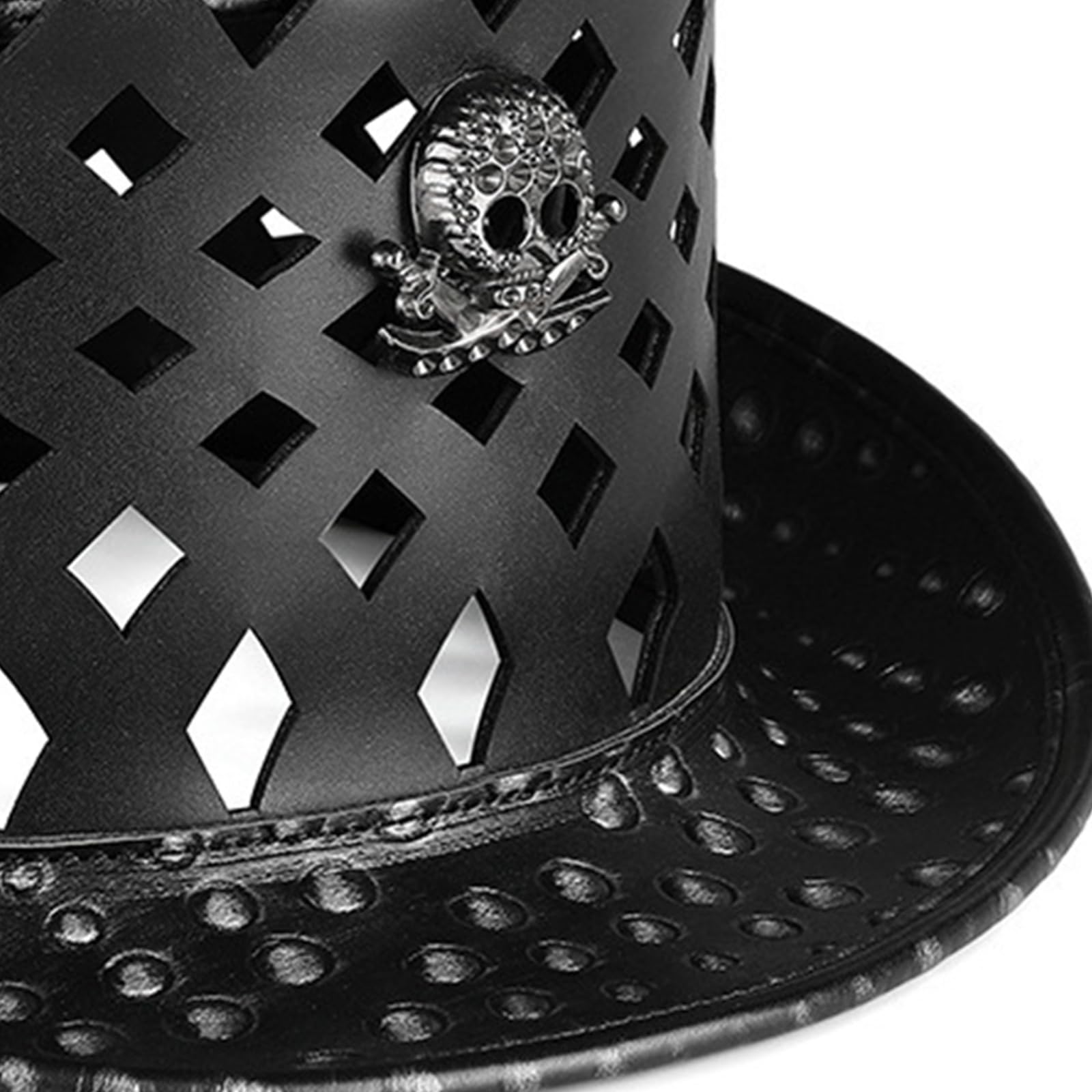 Cilindro steampunk para hombre y mujer, disfraz de Halloween con calavera, accesorios de fiesta de cosplay, diseño de cuello negro, steampunk para hombre y mujer