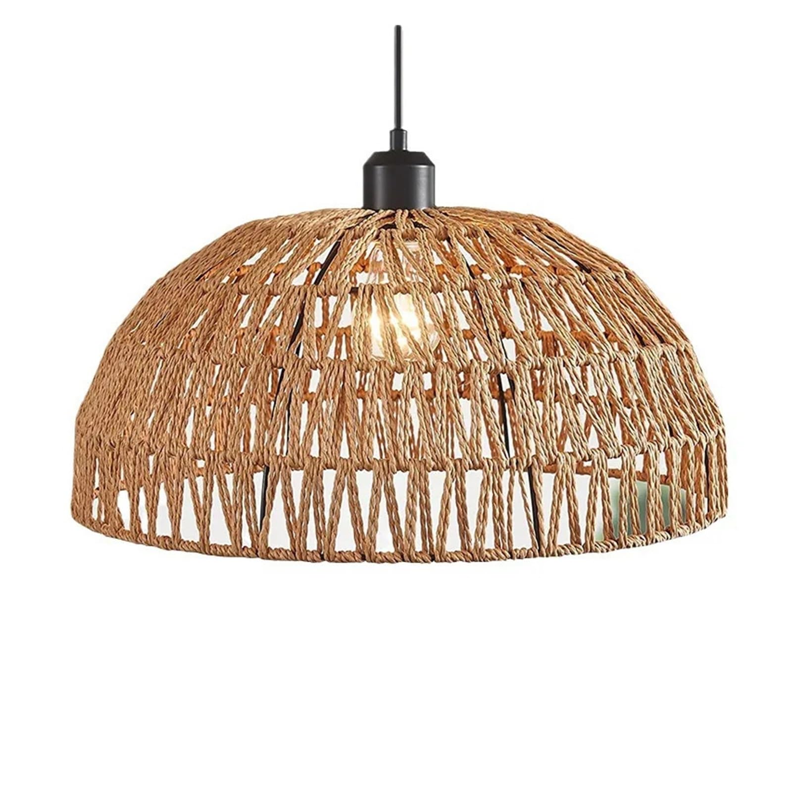 Akdjgfp Color1 Rattan Lampshade Wicker Lampshade Style Hemp Rope Woven Pendant Lights Pastoral Restaurant Tea Room(Color1)