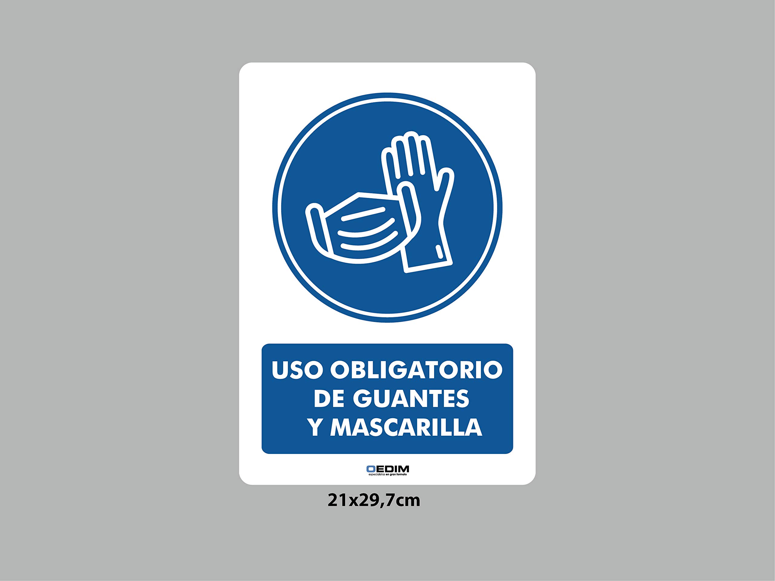 Oedim Lot de 10 panneaux d'utilisation obligatoire Gants | Dimensions 21 x 29,7 cm | Panneau en vinyle adhésif monomérique | Durable et économique
