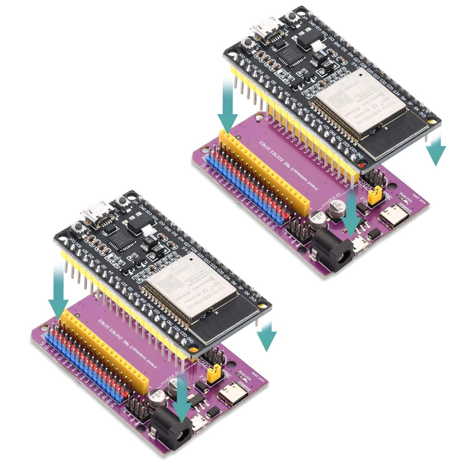 Diymore 2 Pezzi per ESP32 Dev Kit C Breakoutboard NodeMcu per ESP32 Scheda di Sviluppo 2,4 GHz Dual Core WLAN WiFi Bluetooth CP2102 Chip
