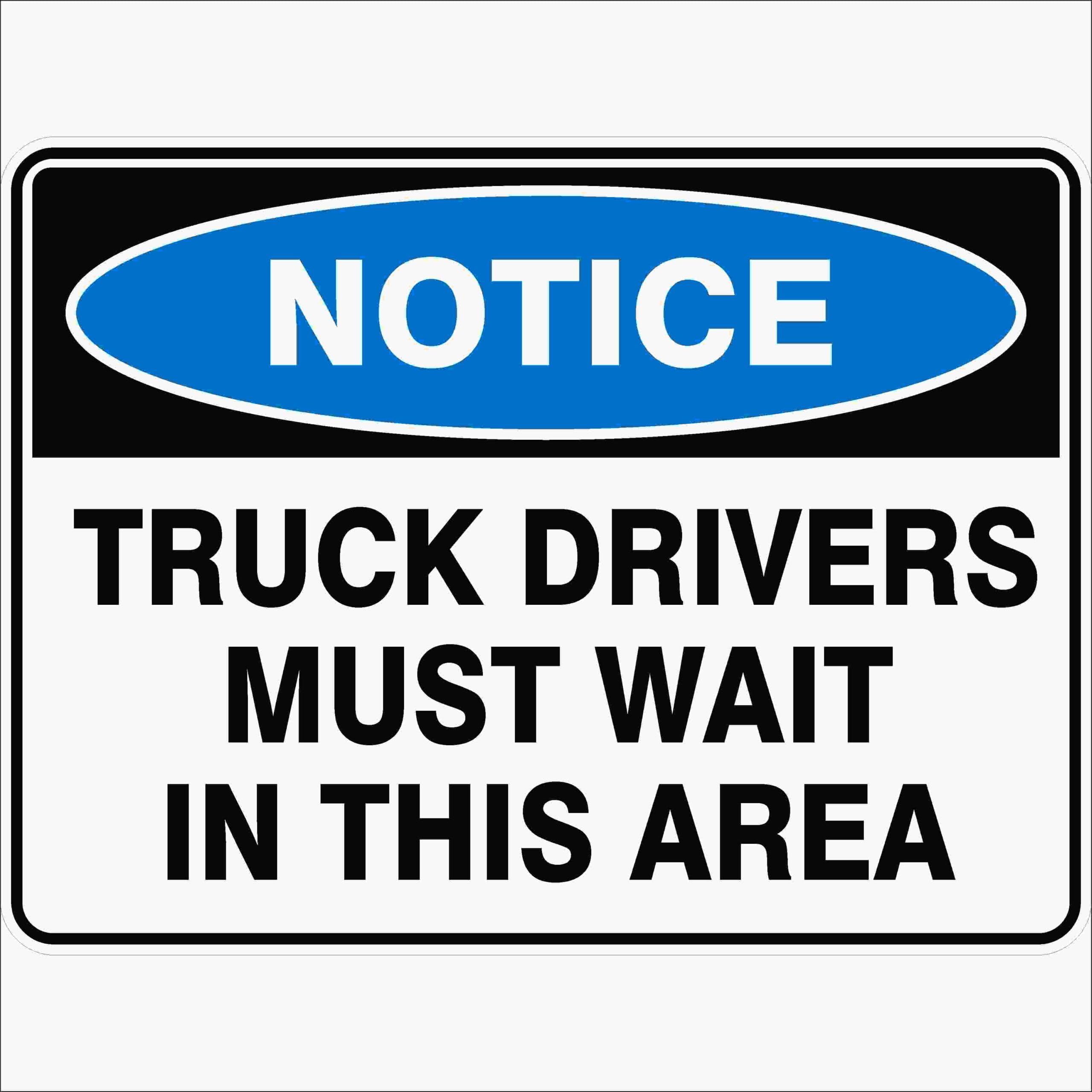 Truck Drivers Must Wait In This Area Notice Signs Metal Tin Sign 8 x 12 inch for Industrial & Commercial