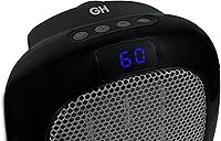 Vista 5 de Good Housekeeping Wall-Mount Indoor Mini Space Heater w/ Thermostat & Remote, 750W, Black