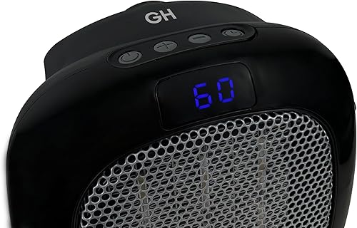 Miniatura 5 de Good Housekeeping Mini calentador de espacio para interiores de pared con termostato y control remoto, 750 W, negro