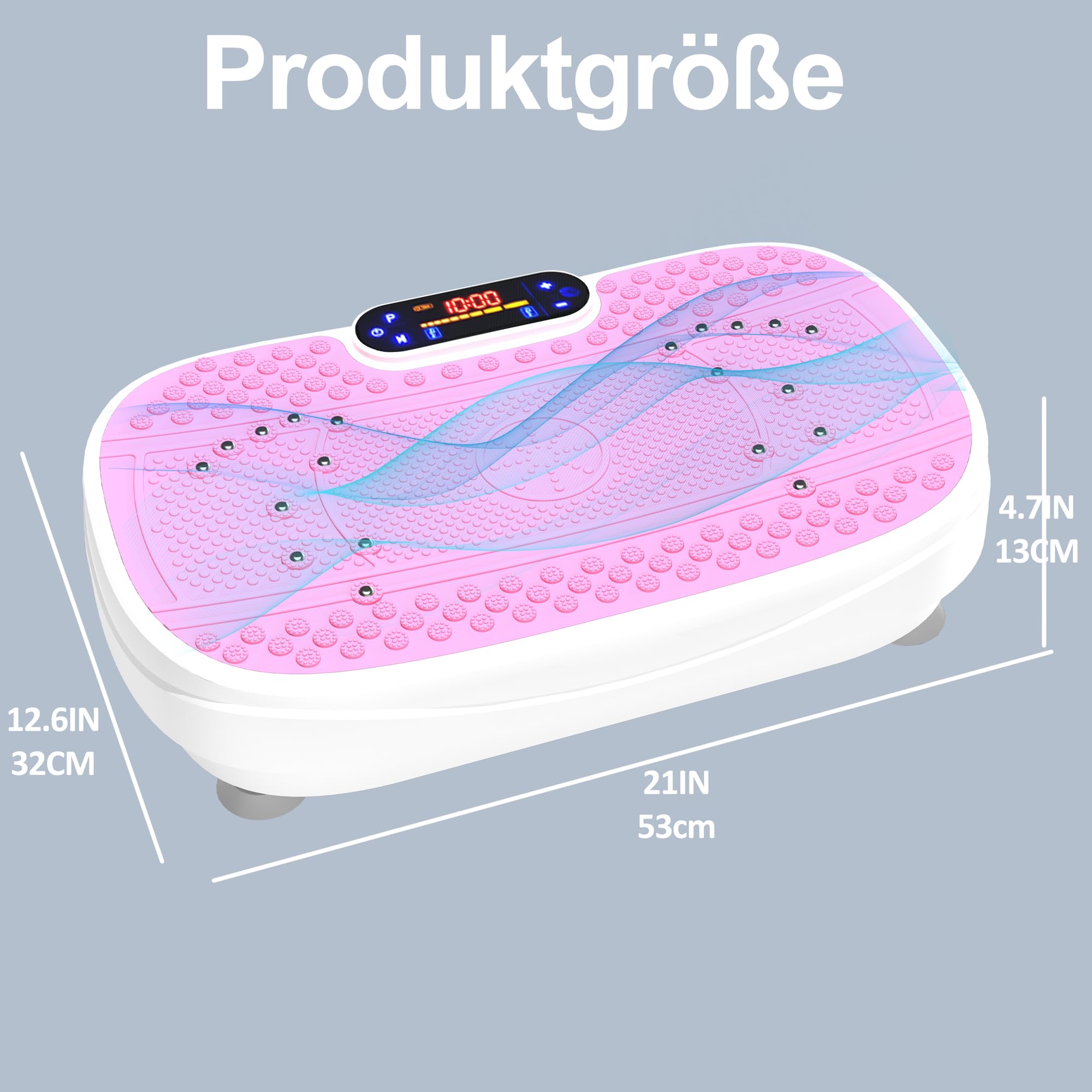 Vibrationsplatte für Zuhause - Rüttelplatte mit 120 Stufen & 5 Modi, mit Widerstandsbändern & Fernbedienung, für Fettverbrennung Muskelaufbau Figurformung ideal für Zuhause Home Gym
