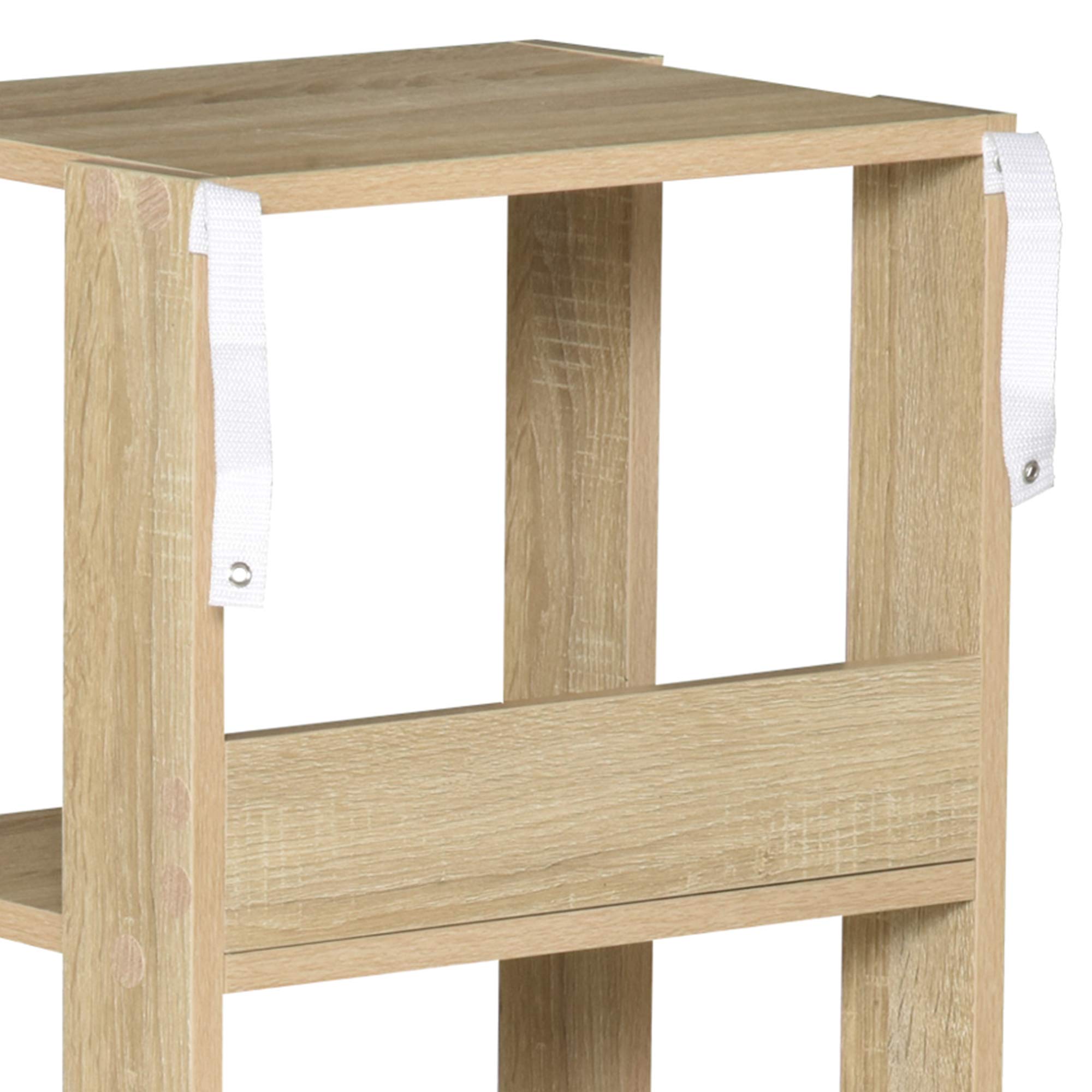 HOMCOM Libreria Scaffale in Legno a Parete con 3 Ripiani, Antiribaltamento, Piedini Antiscivolo, 40x29.2x87.9cm