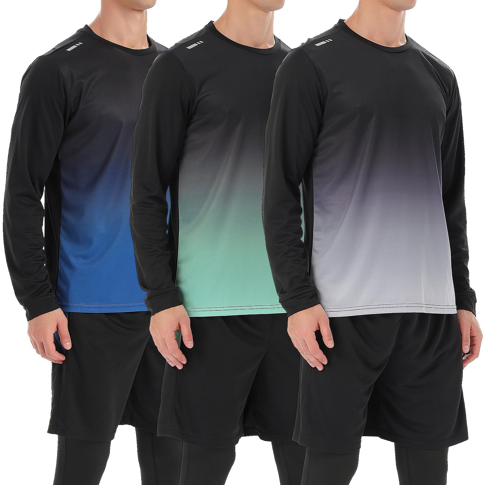 BOOMCOOL Abbigliamento da palestra da uomo magliette da allenamento set abiti da 3 pezzi per corsa, calcio, esercizio atletico, adatto per sport fuori T