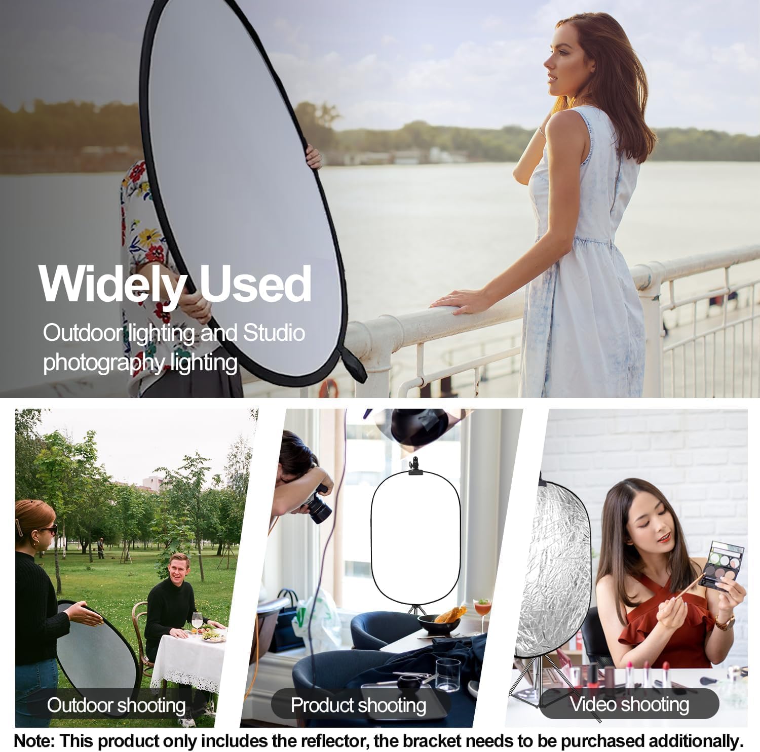 EMART Riflettore Fotografico 5 in 1, 60x90cm Ellittica Riflettore Pieghevole con Borsa per il Trasporto,Adatto per Uso in Studio, Diffusore, Illuminazione Esterna, Selfie, Fotografia di Matrimonio