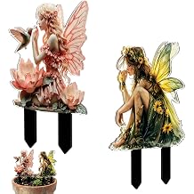 2 PCS Fairies for Fairy Gardens, Fairies for Fairy Gardens 2D Acrylic, 2 piece Set, Ideal for Enthusiasts of Home & Outdoor Fairy themed Decor
