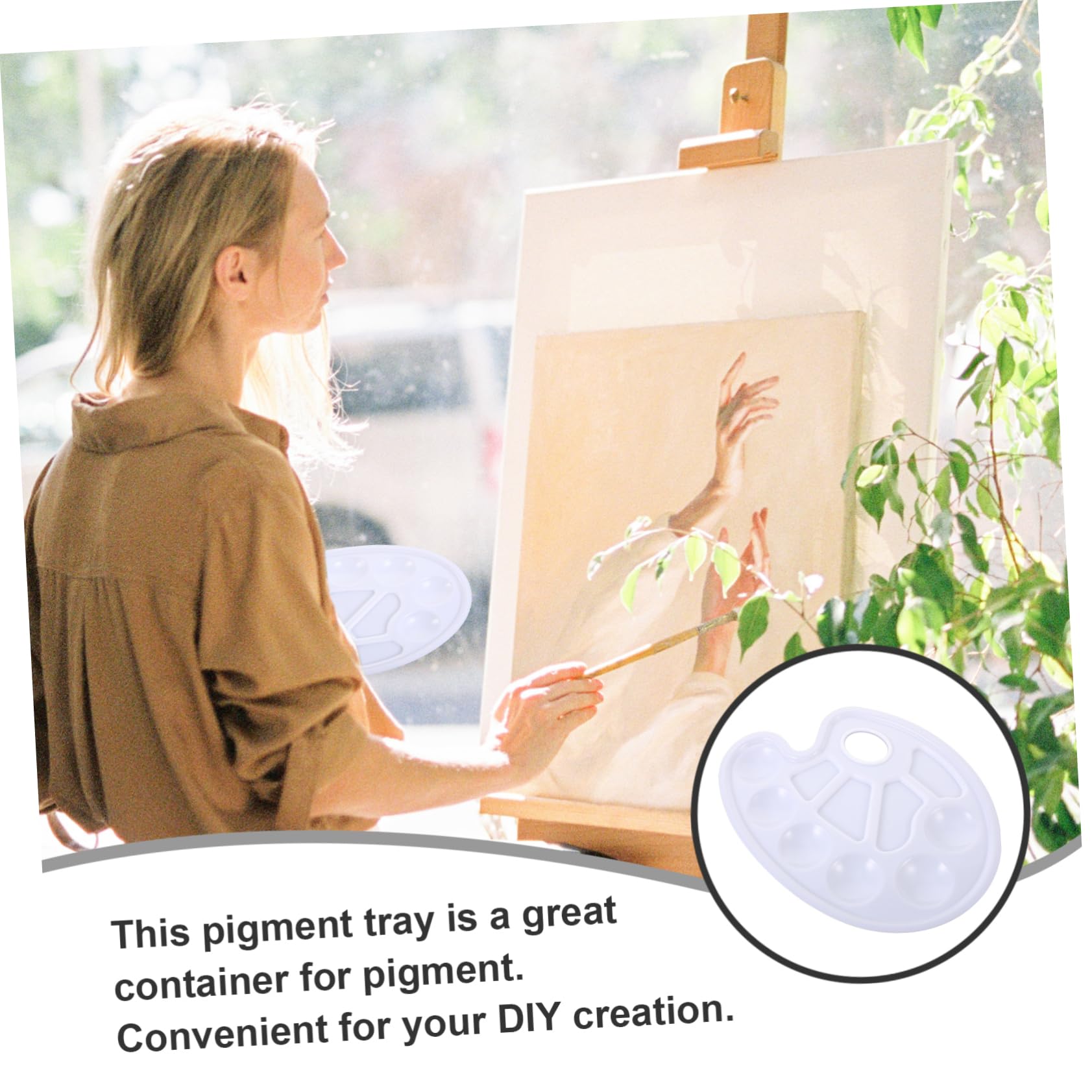 jojofuny 5 Ensembles Palette Plateau Mélange Aquarelle Assiettes Plaques De Peinture Art Bacs À Peinture pour Peinture Acrylique Doublure De Bac À Peinture Plastique Blanche 10 Pièces * 5