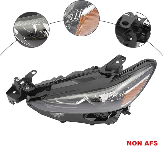 LED Headlight w/o AFS Assembly for 2018-2021Mazda 6,Left Driver Side Front Headlight Replacement,LED Daytime Running Light (Left Driver Side)