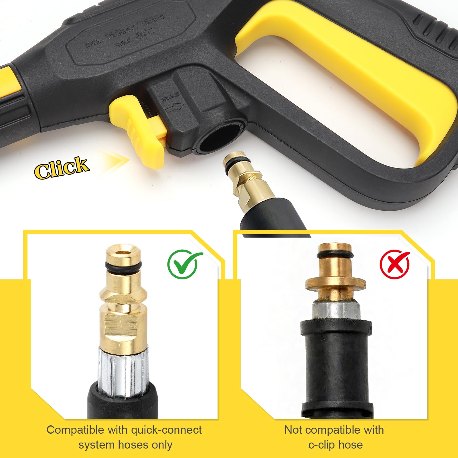 Pistola de repuesto para limpiadora de alta presión Karcher K2 K3 K4 K5 K6 K7 de repuesto para hidrolimpiadora de alta presión con lanza, botella de pistola de pistola de espuma de 750 ml, boquilla de