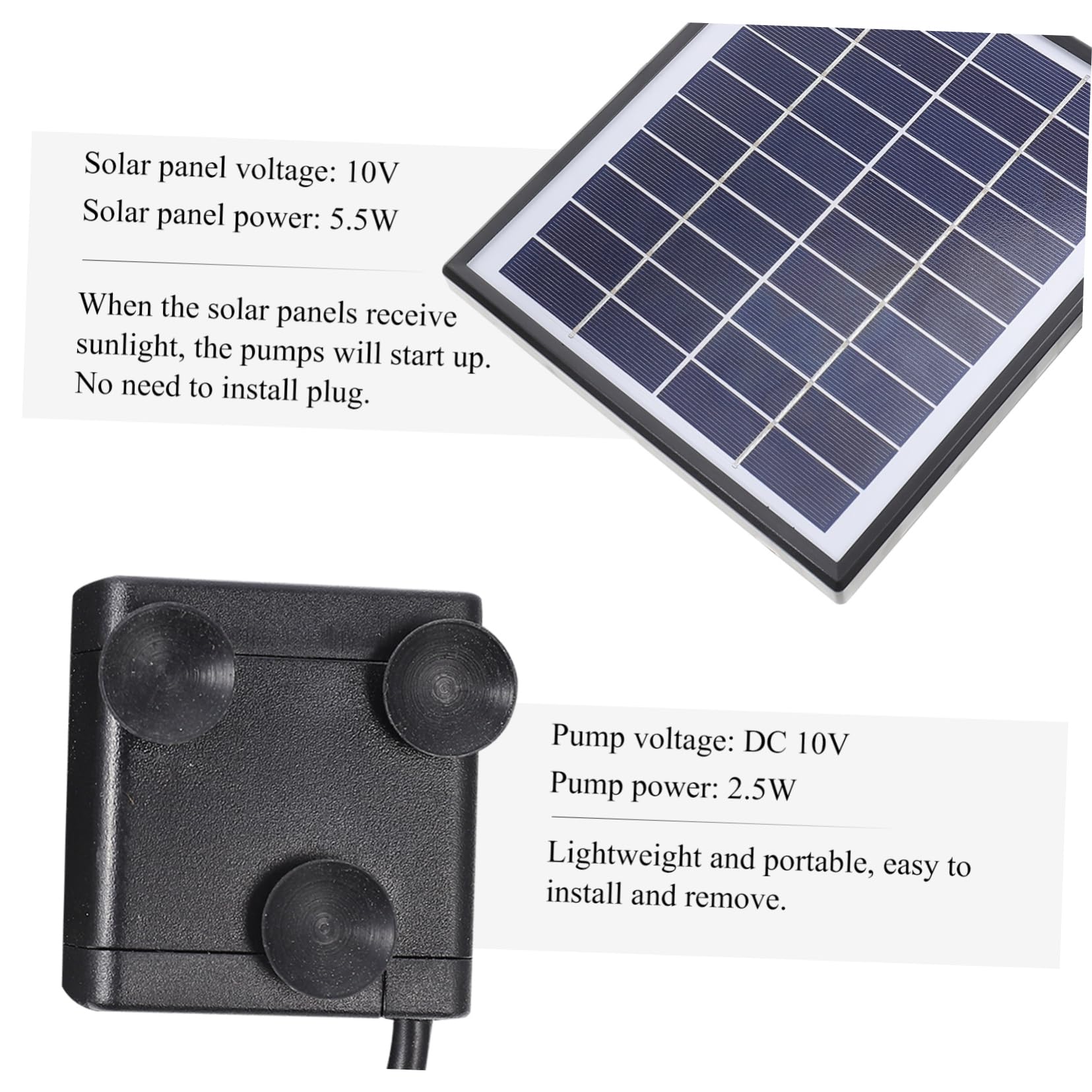 Pompa Fontana Solare 5w 380l/h in Abs Nera per Esterni | Decorazione Giardino e Piscina, Ricircolo Acqua per Ossigenazione, Soluzione Solare per Outdoor Stile Casuale