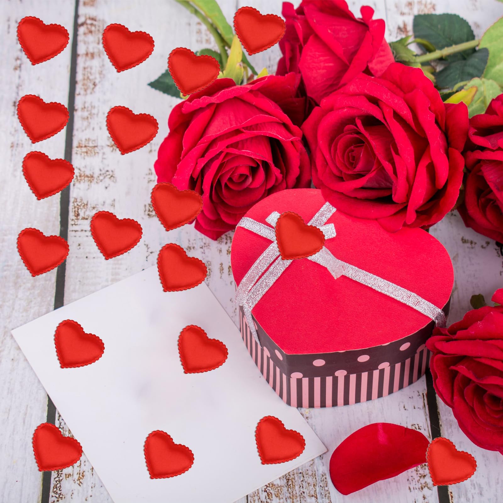 200 Coriandoli A Forma Di Cuore In Spugna Rossa - 3.5 Cm - Per Matrimoni, San Valentino, Feste - Decorazione Tavola