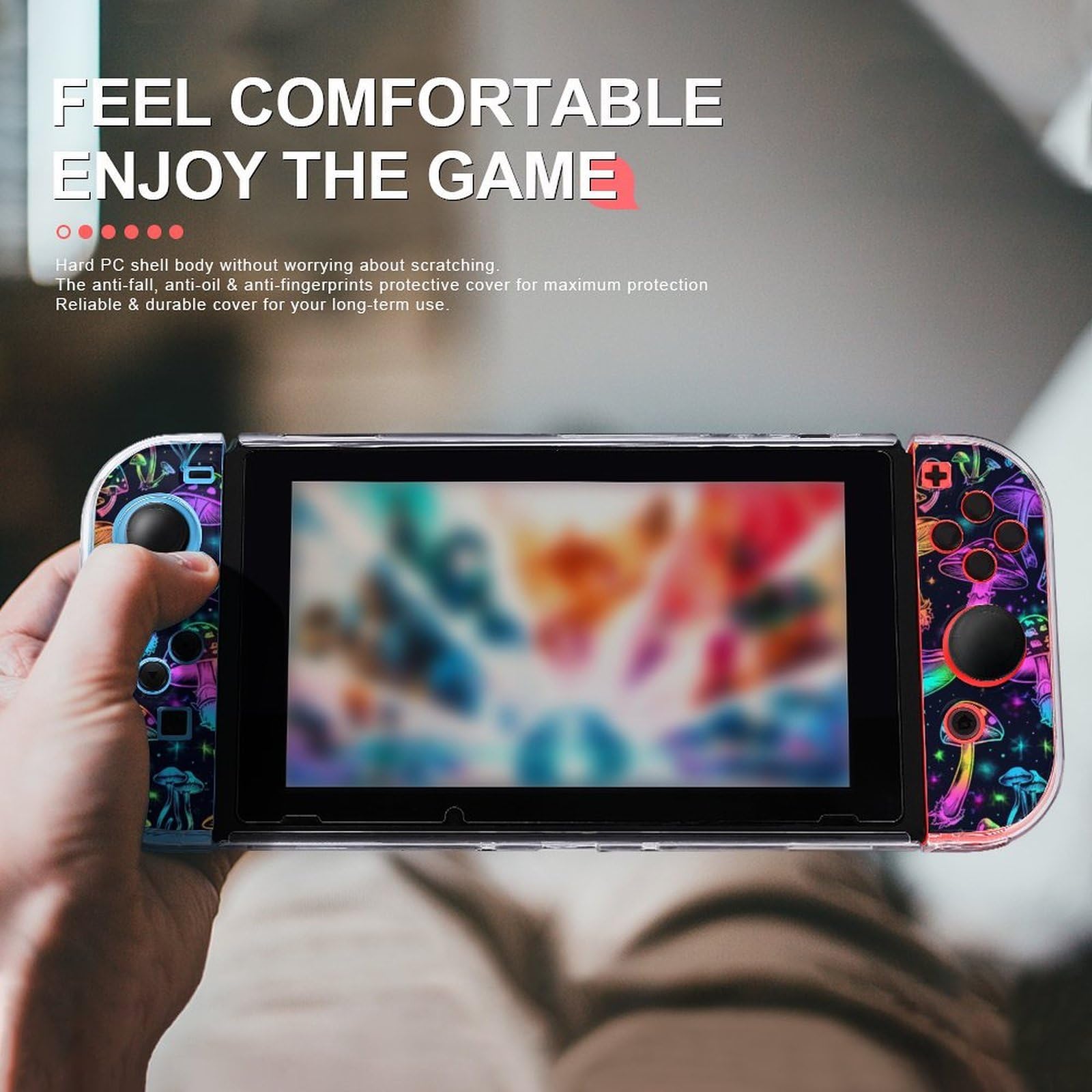 Coque de protection d'écran en forme de champignon pour console Switch et Joy-Cons