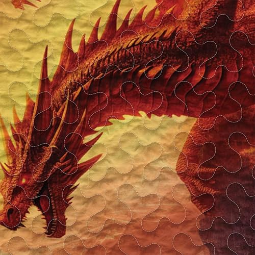 Miniatura 2 de Edredón de dragón individual para niños, adolescentes y adultos, edredón de dragón tamaño California King, edredón de dragón individual, ligero,