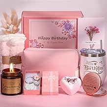 Birthday Gifts for Women, Unique Happy Birth-day Hampers Pamper Gift Box for Her, Female Self Care Package Birthday Presents for Best Friends, Mum, Sister, Auntie, Birth day Gift Ideas for Women