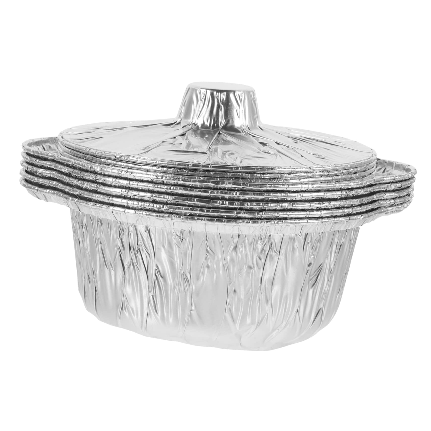 Parliky 5Sets Portable Aluminum Foil Cooking Pots Multi Use Grill Pans for Camping Bbq and Outdoor Picnics Durable High Grade Foil Cookware Capacity Each